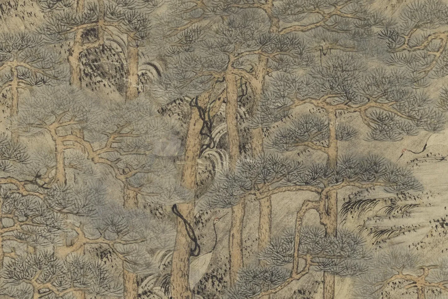 王蒙山水画《坐听松风图》局部 (5)