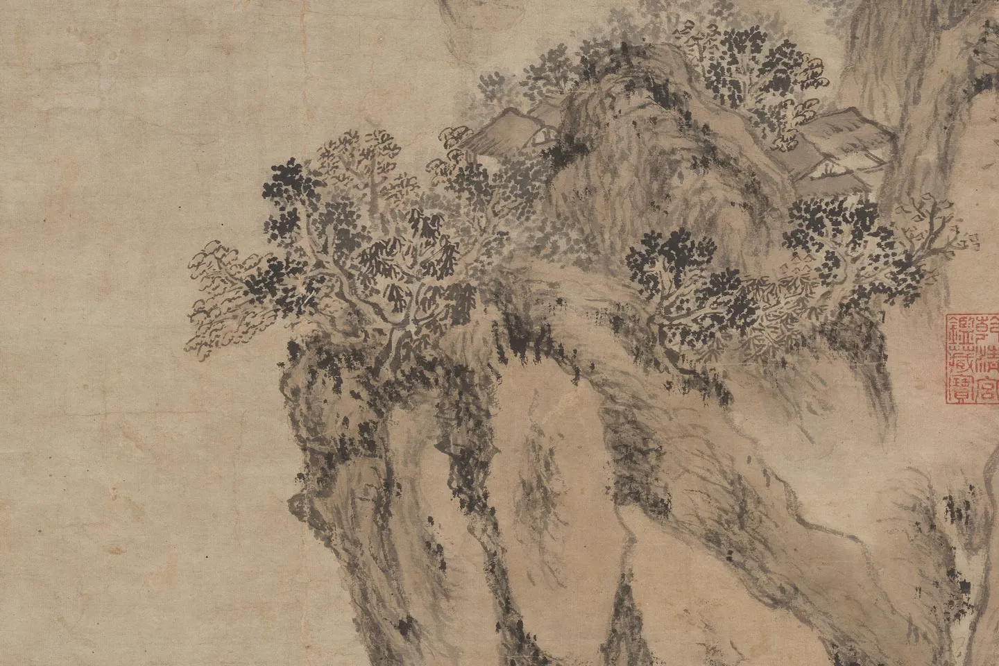 王蒙《东书草堂图》局部 (4)