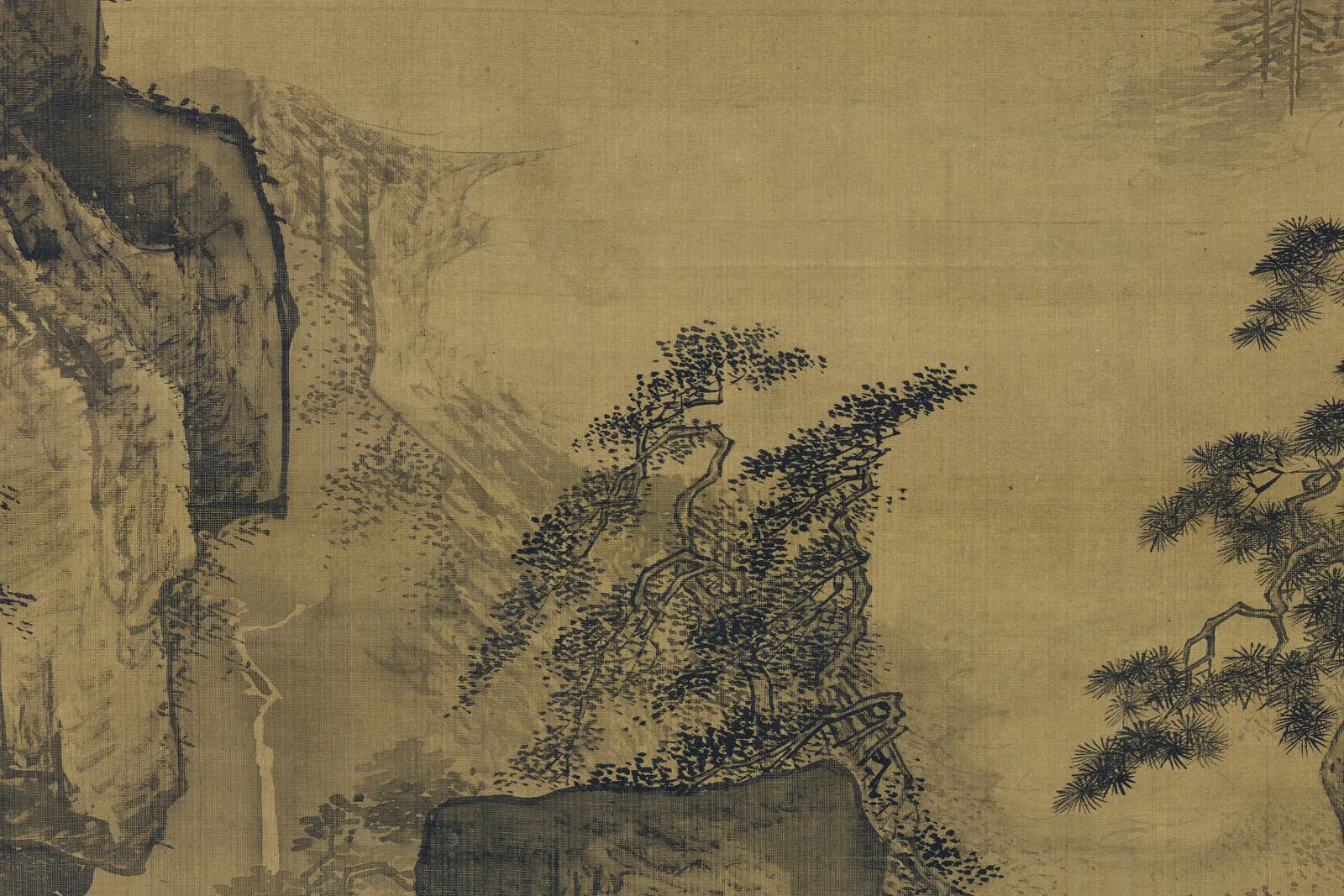 传宋马麟山水画《溪山行旅图》局部 (3)