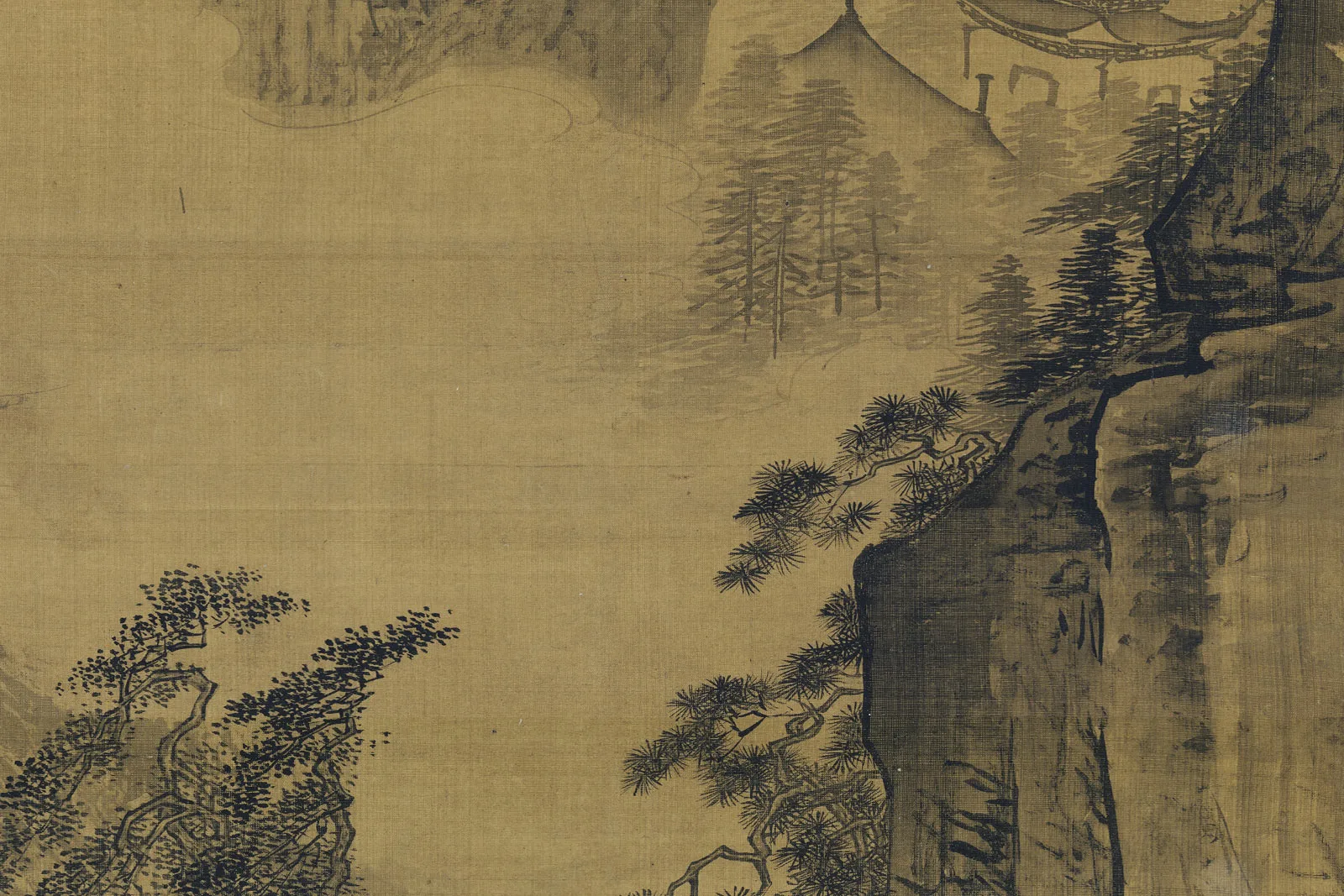 传宋马麟山水画《溪山行旅图》局部 (4)