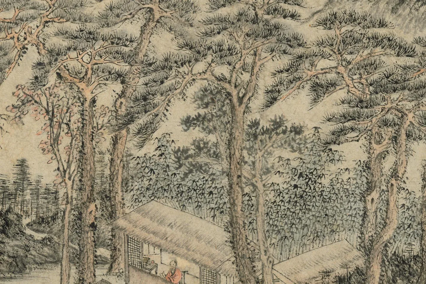 王蒙《松窗读易图》局部 (3)