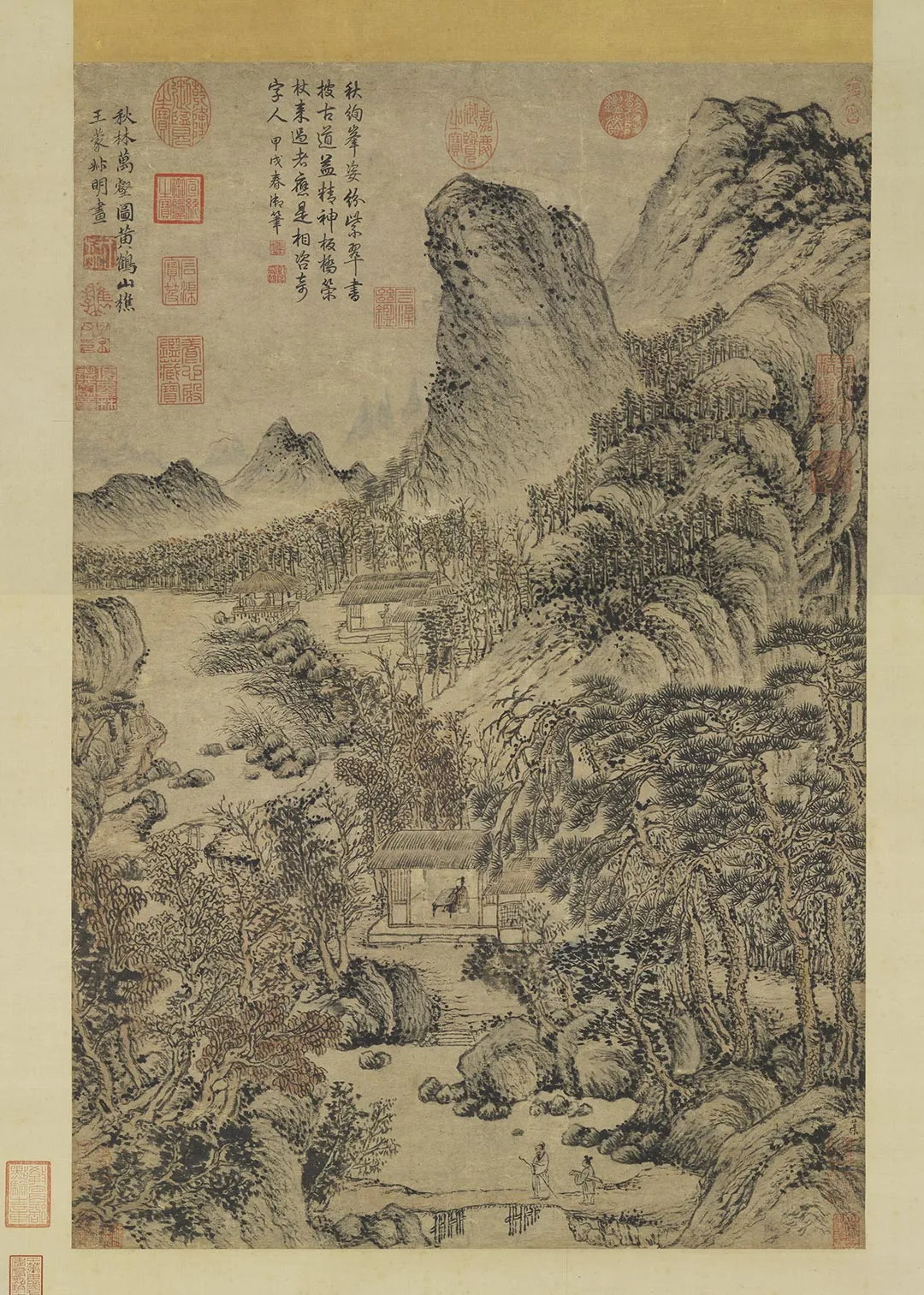 王蒙秋景山水《秋林万壑图》