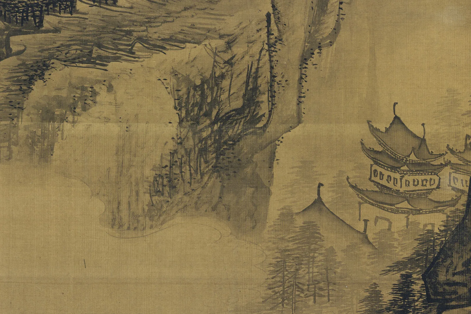 传宋马麟山水画《溪山行旅图》局部 (5)