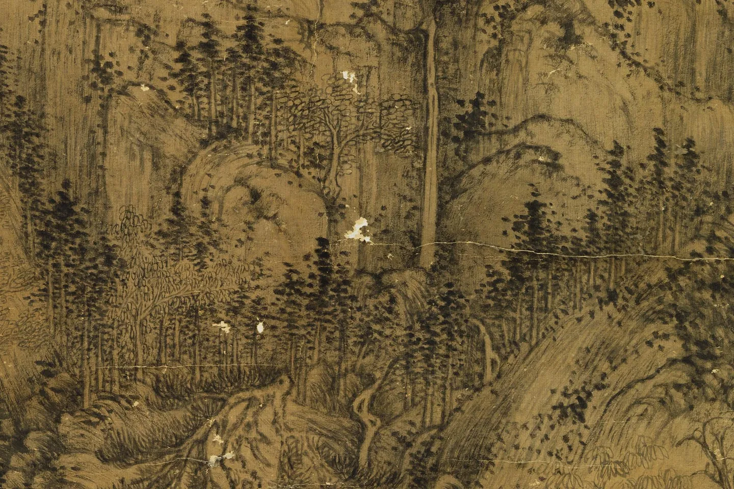 王蒙山水画《画山中归隐图》局部 (2)