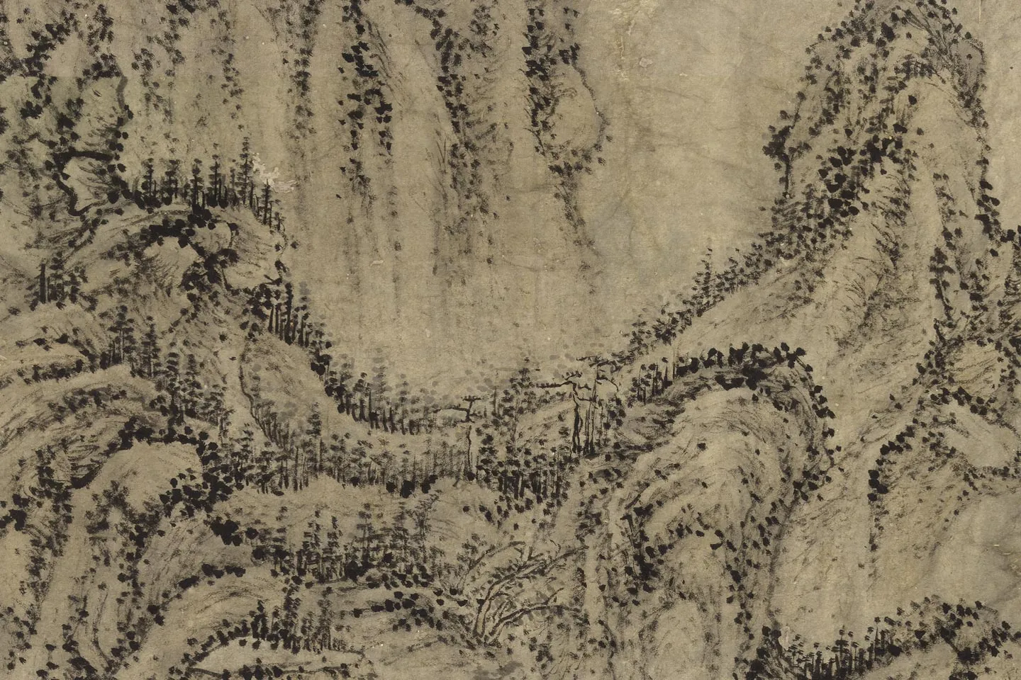 王蒙《松壑楼居图》局部 (2)