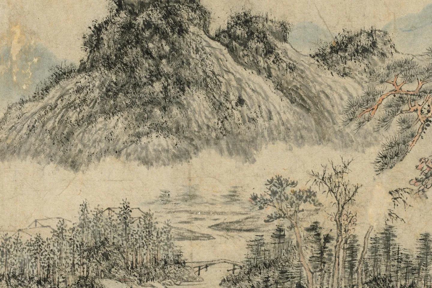 王蒙《松窗读易图》局部 (4)