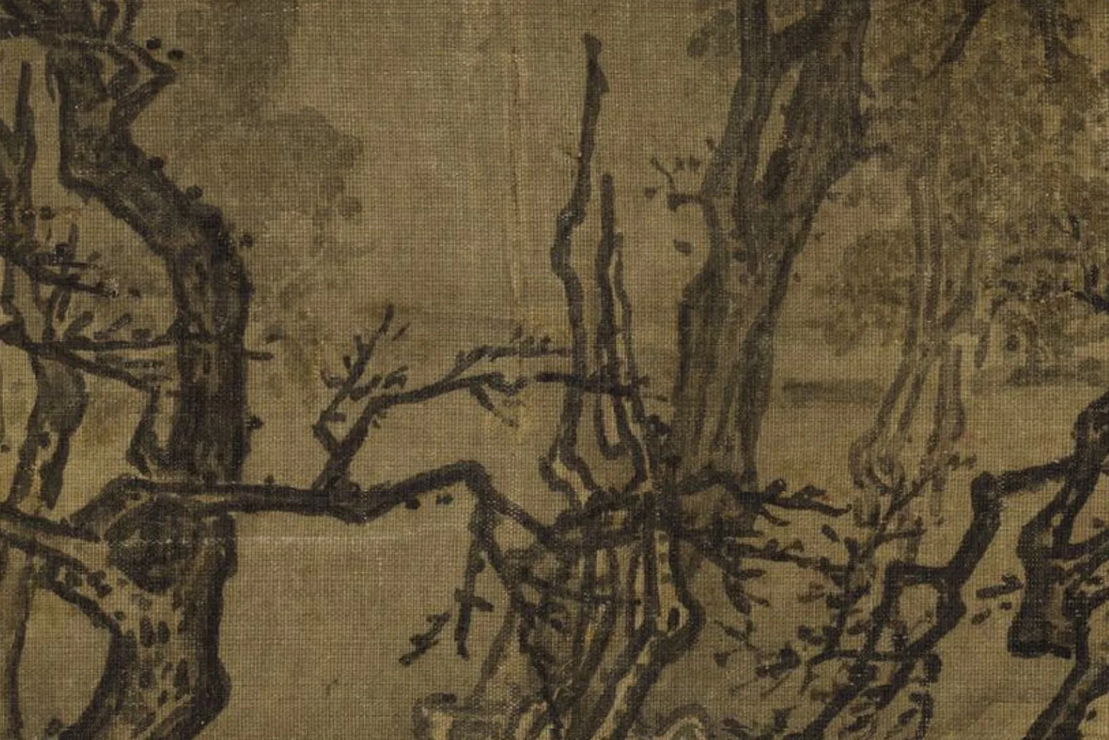 马麟山水画《芳春雨霁图》局部 (6)