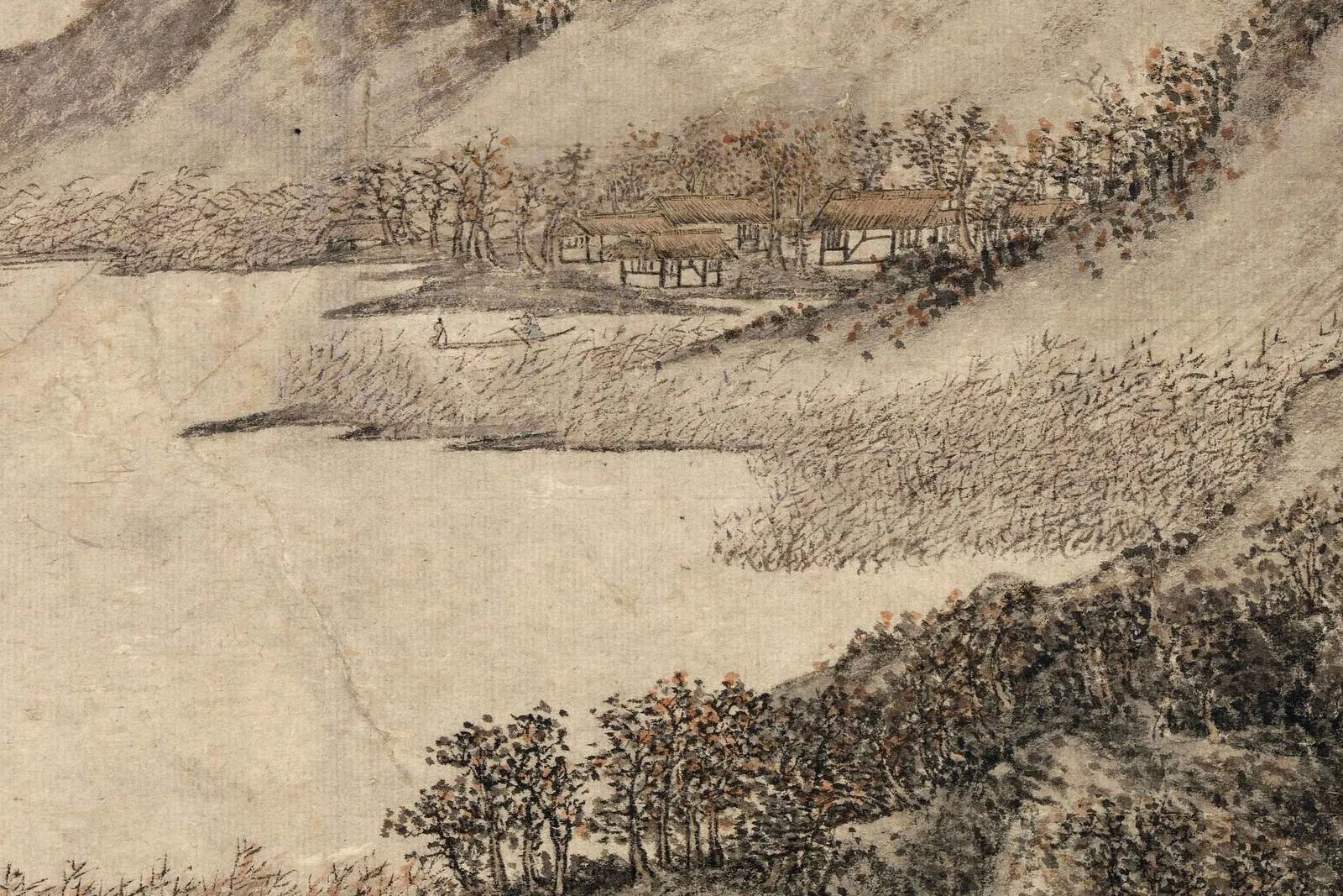 王蒙《秋山草堂图》局部 (4)