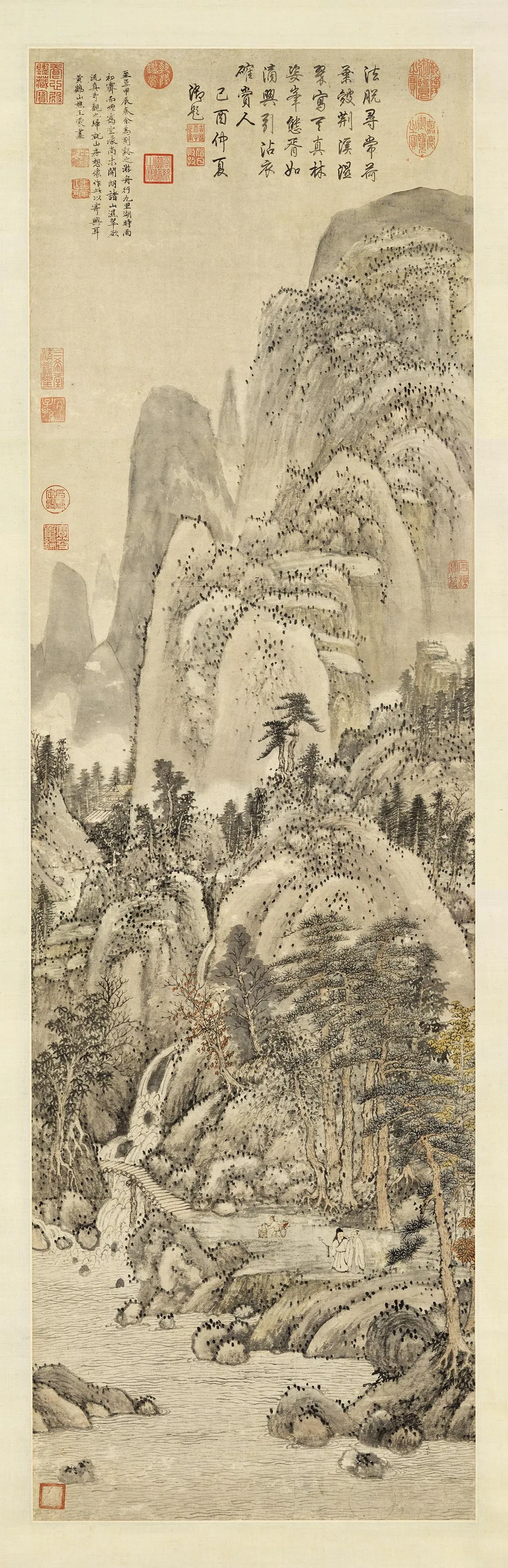 王蒙山水《画荆溪湿翠图》