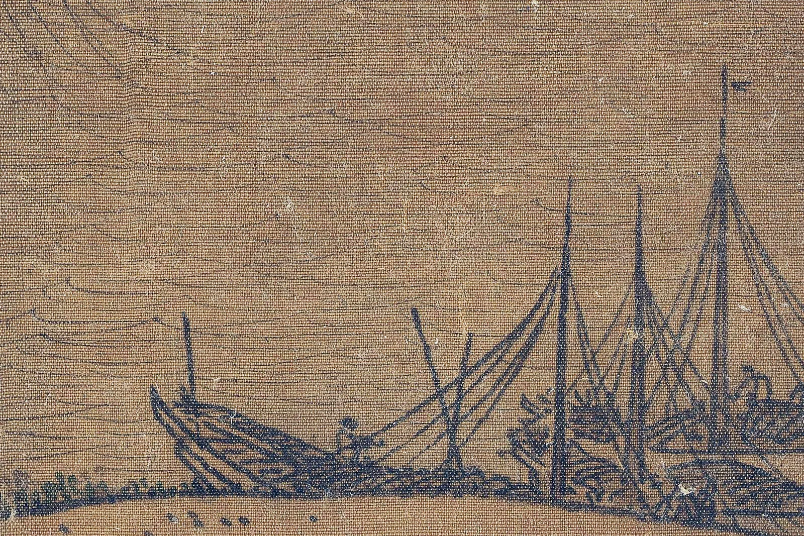 赵令穰小景山水《柳亭行旅图》高清大图局部 (4)