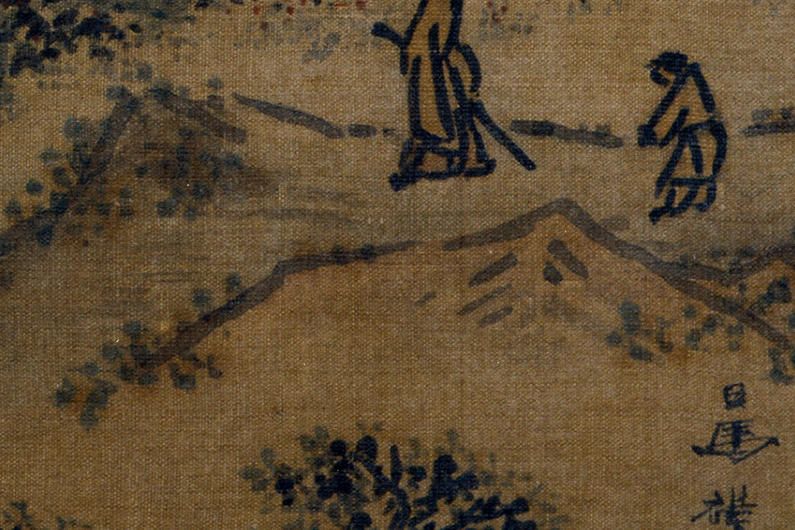 南宋马麟《郊园曳杖图》高清大图局部 (1)