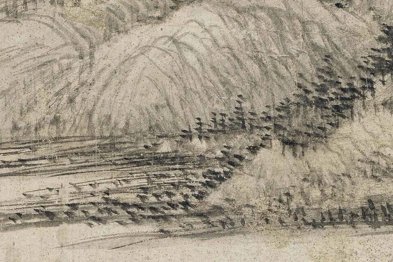 王蒙《修竹远山图》局部 (3)