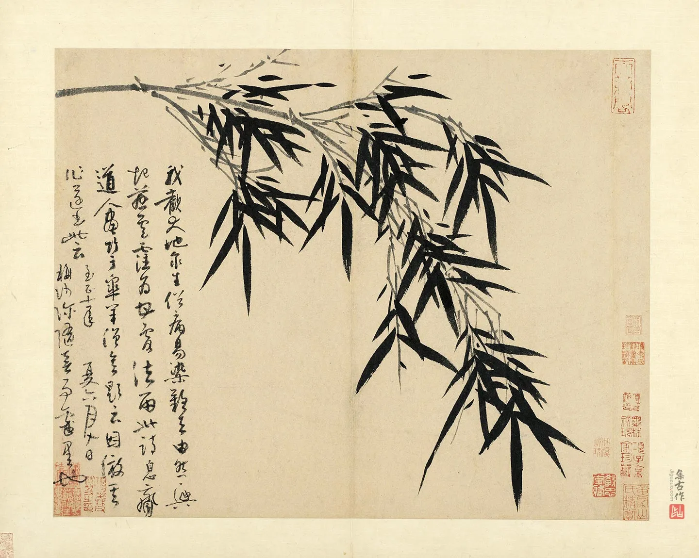 吴镇水墨竹《仿息斋画竹图》页