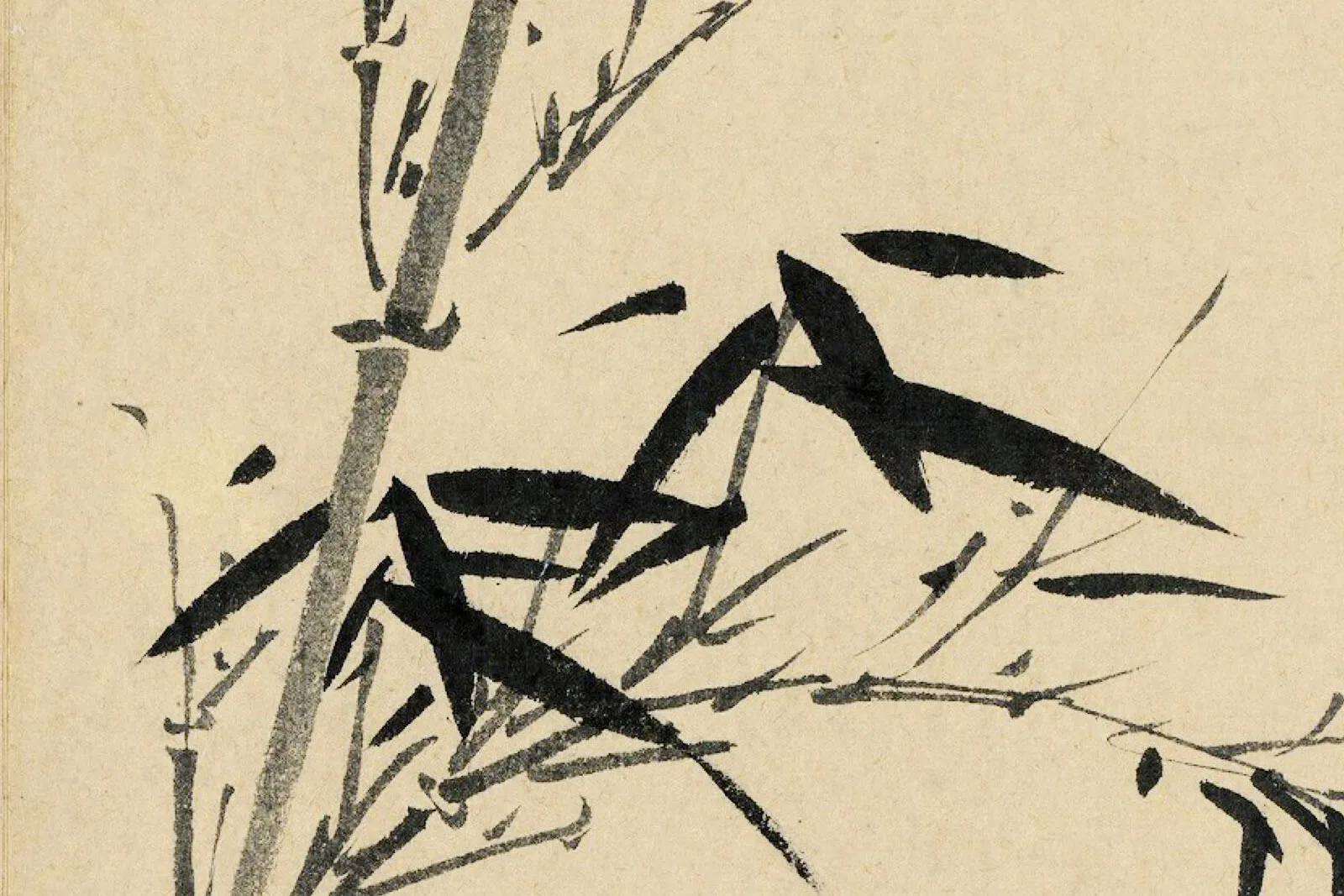 吴镇水墨竹《迳深竹倚图》局部 (3)