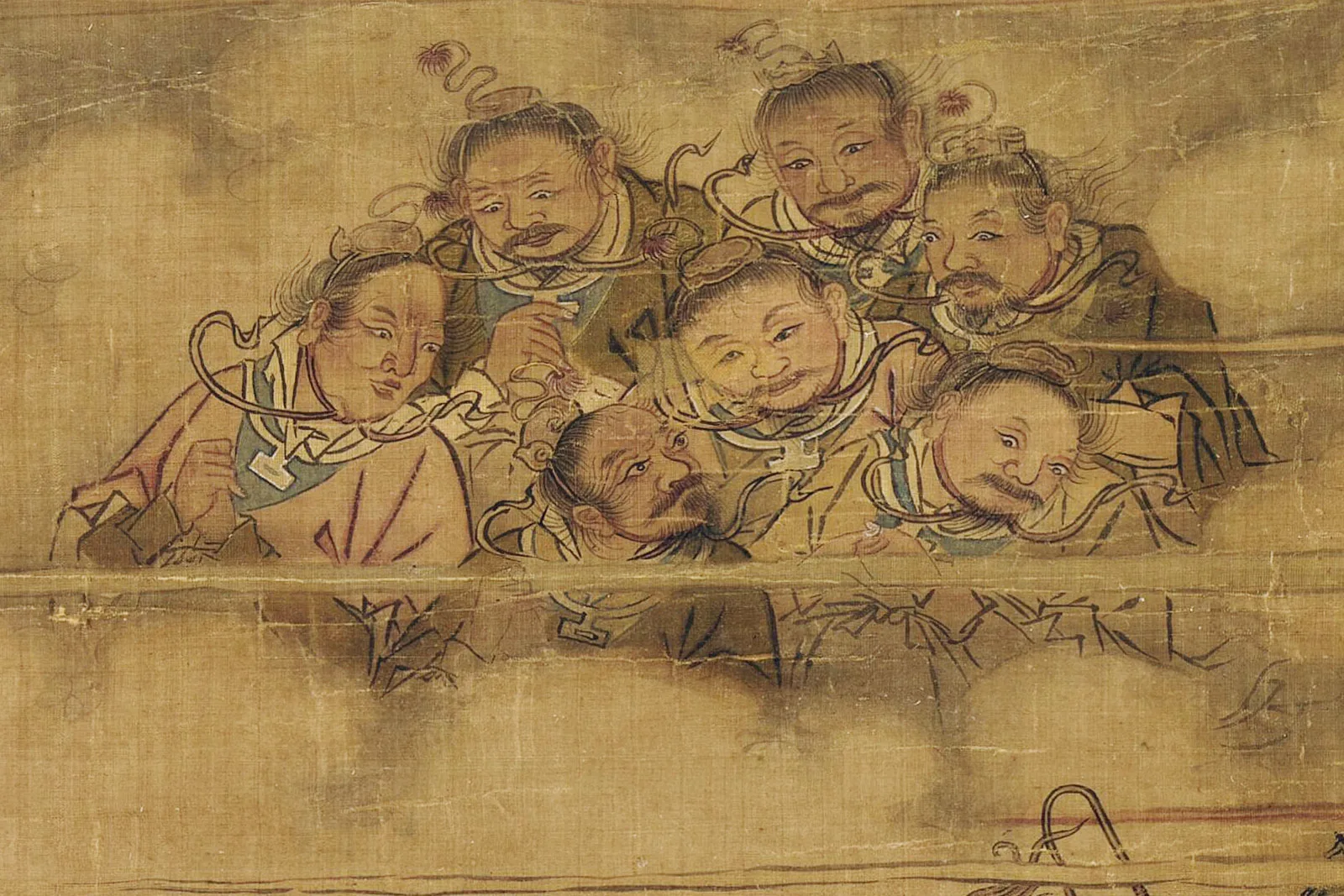 传宋马麟佛道人物画《三官出巡图》局部 (1)