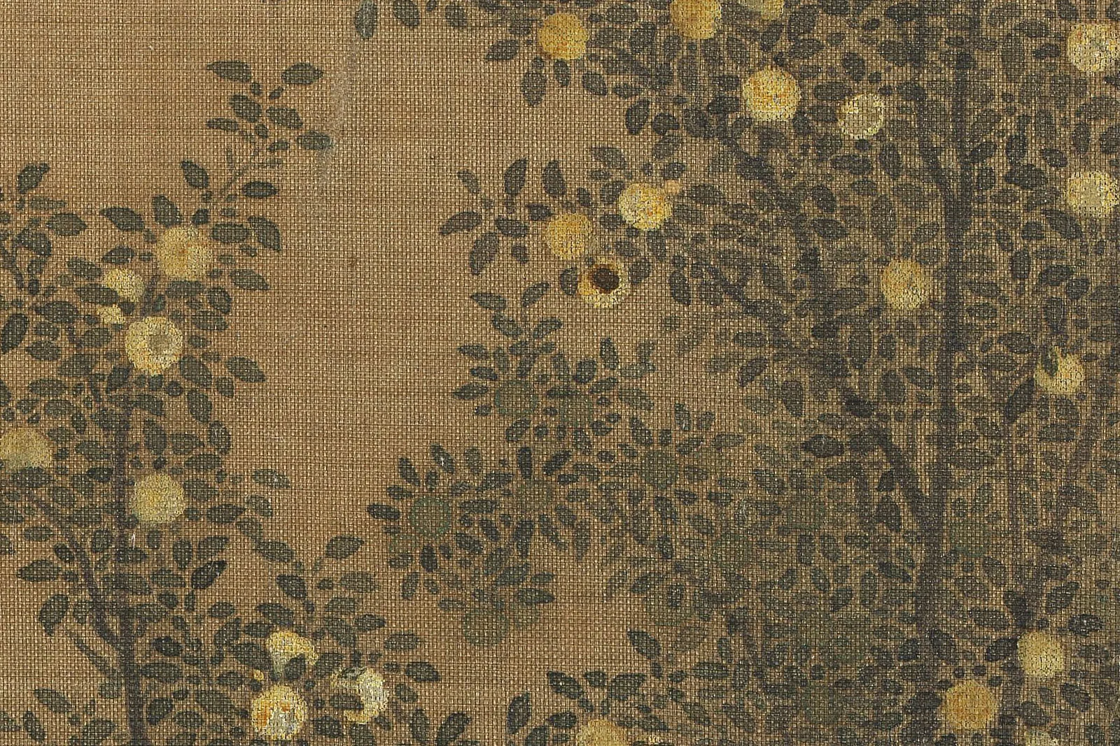 传赵令穰小青绿山水团扇《橙黄橘绿图》高清大图局部 (3)