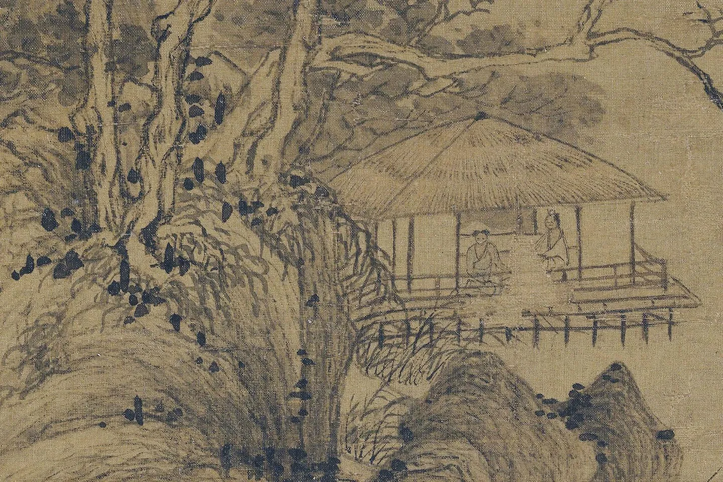 王蒙《夏山隐居图》局部 (2)