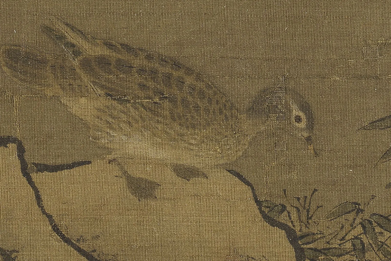 北宋惠崇《寒林鸳鸟图》局部 (2)