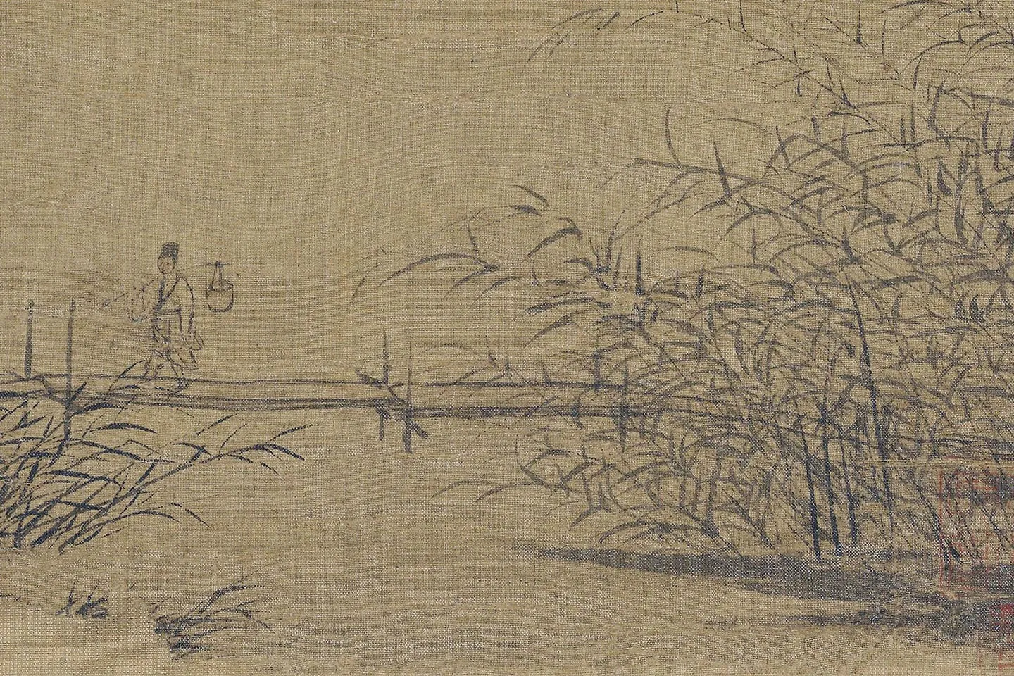 王蒙《夏山隐居图》局部 (1)