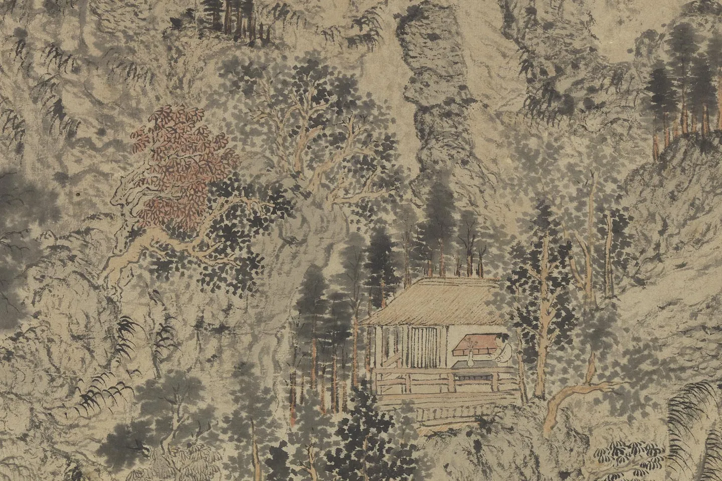 王蒙《秋山读书图》局部 (3)