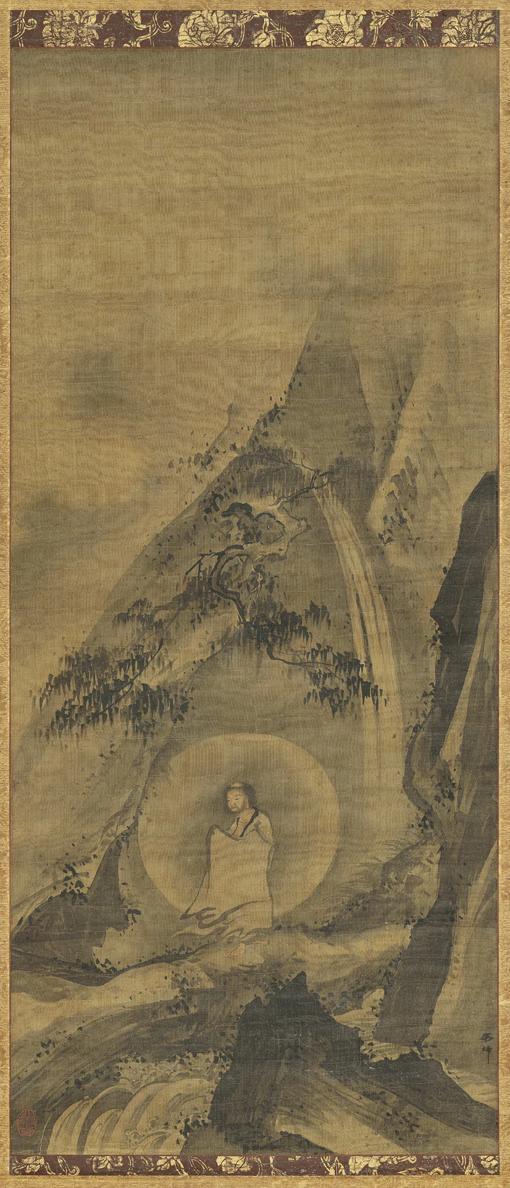 马麟山水人物画《释迦出山图》