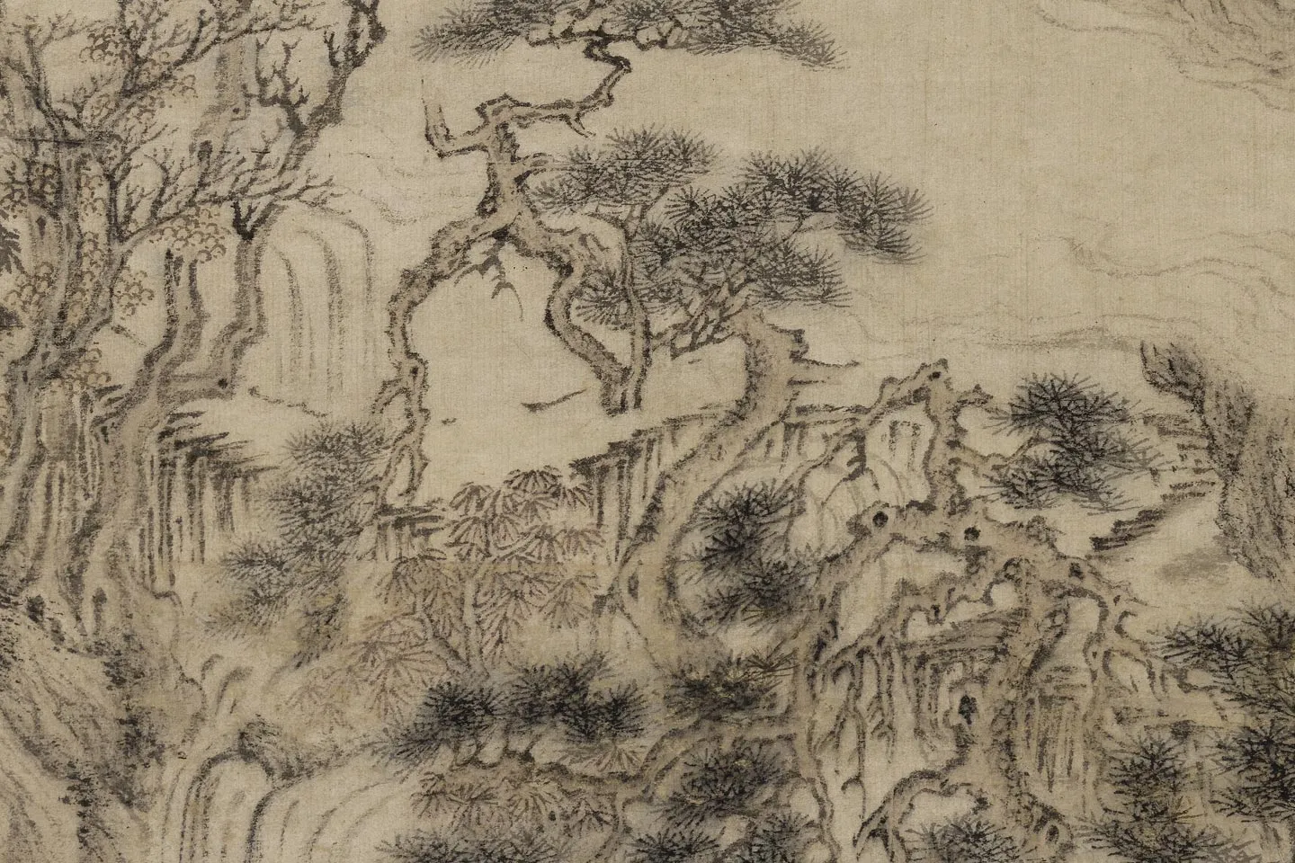 王蒙山水画《剑阁图》局部 (4)