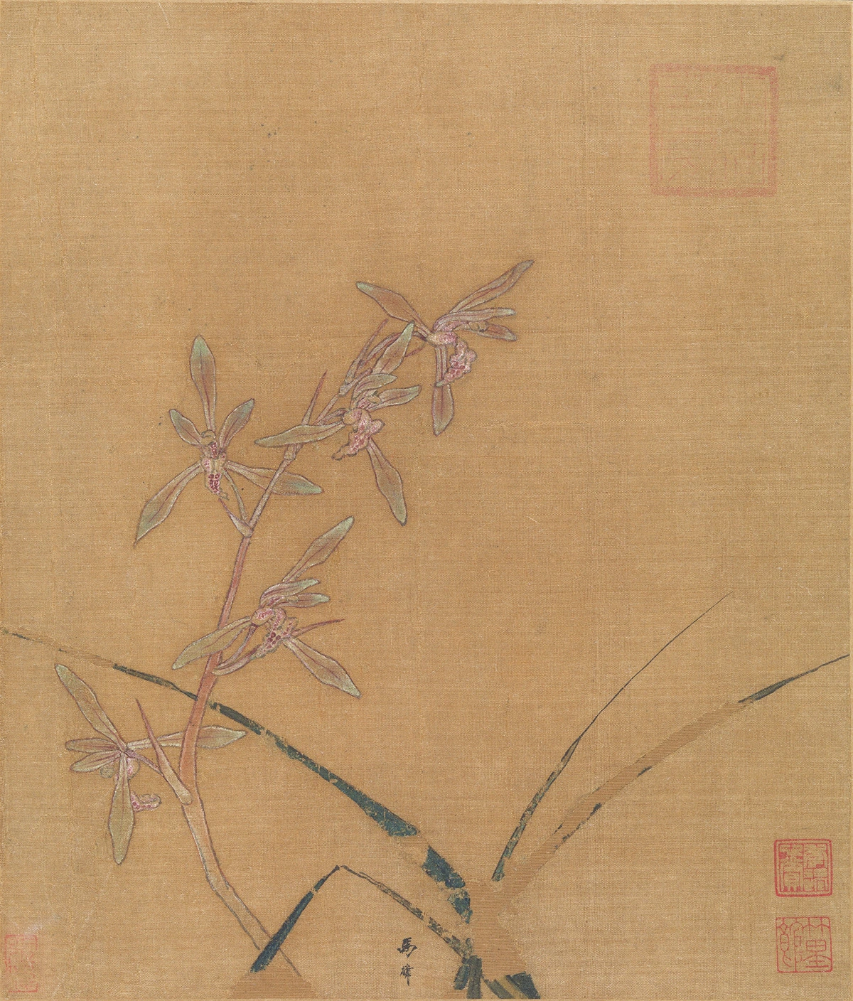 南宋马麟花卉画《兰花图》