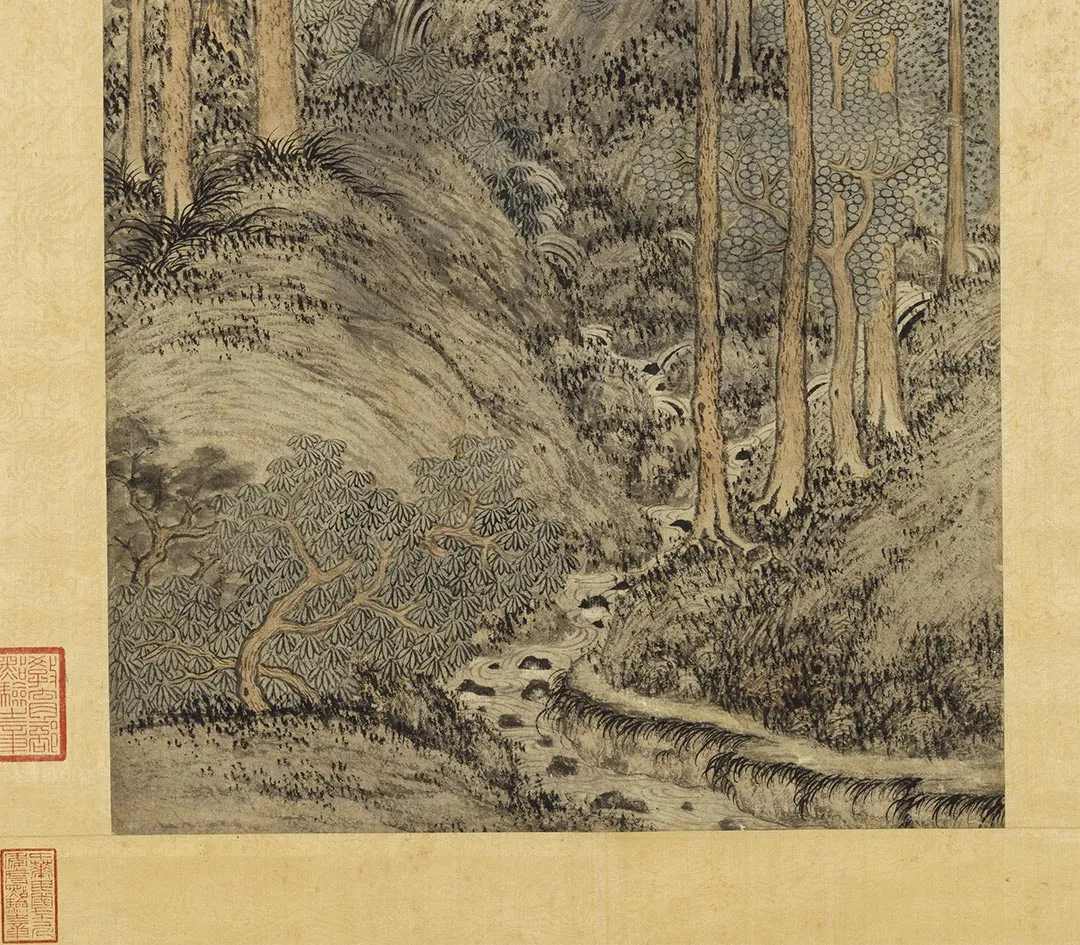 王蒙山水画《坐听松风图》_06