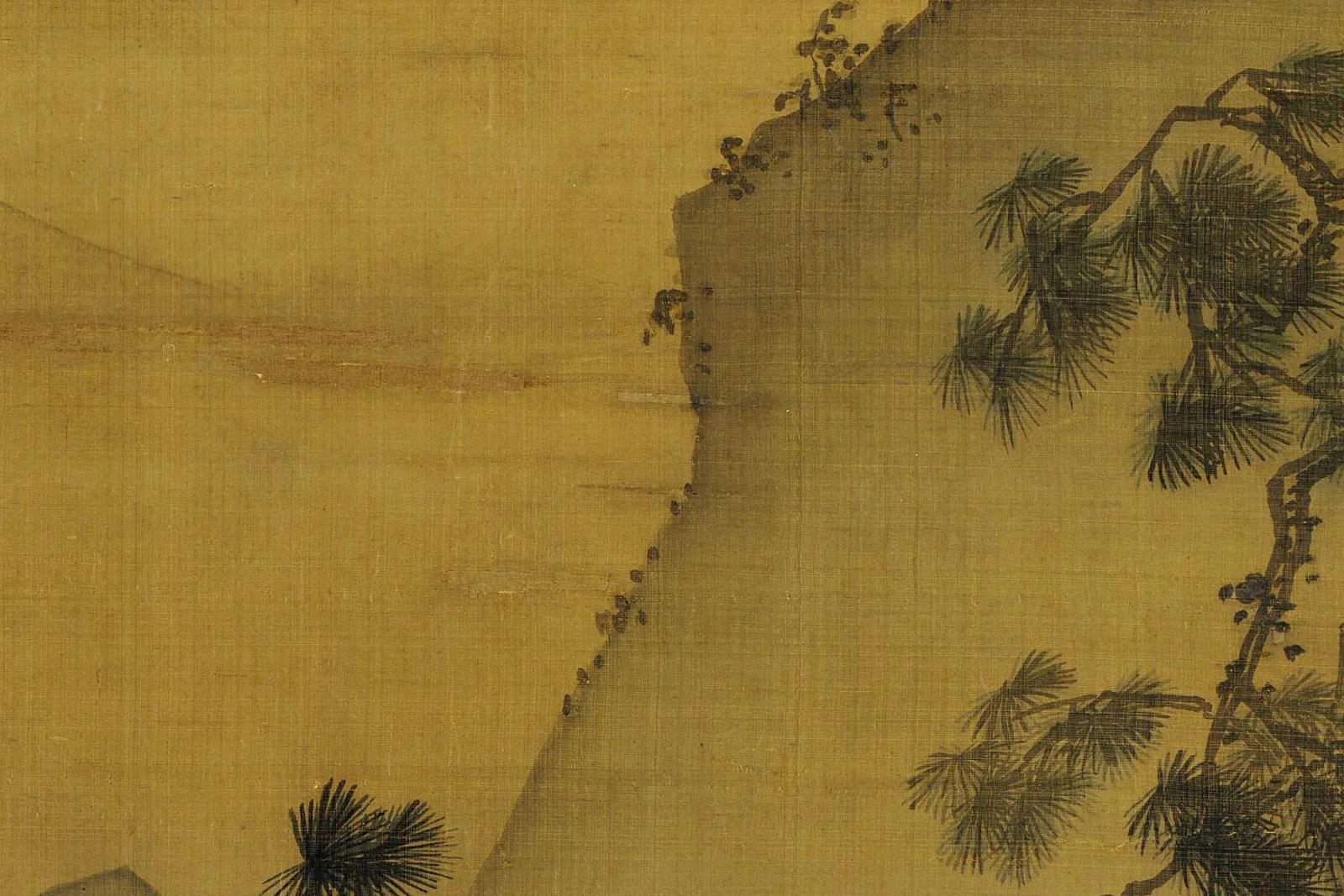 宋马麟山水人物画《静听松风图》局部 (5)