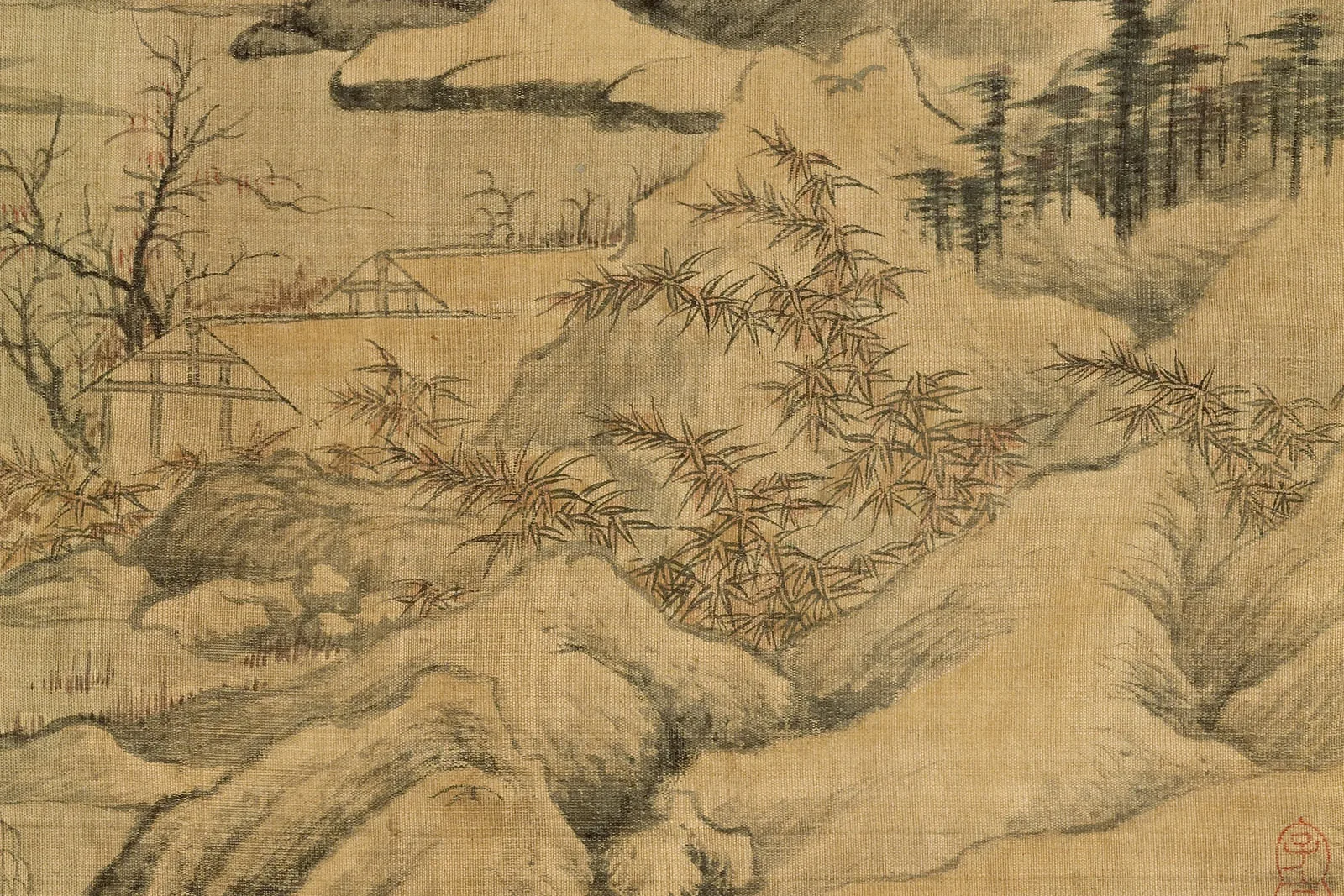 宋赵令穰山水画《湖乡雪捕图卷》 (1)