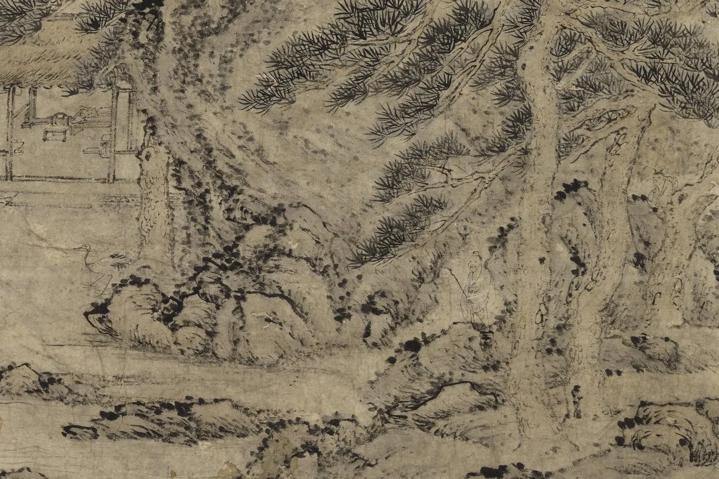 王蒙《松壑楼居图》局部 (4)