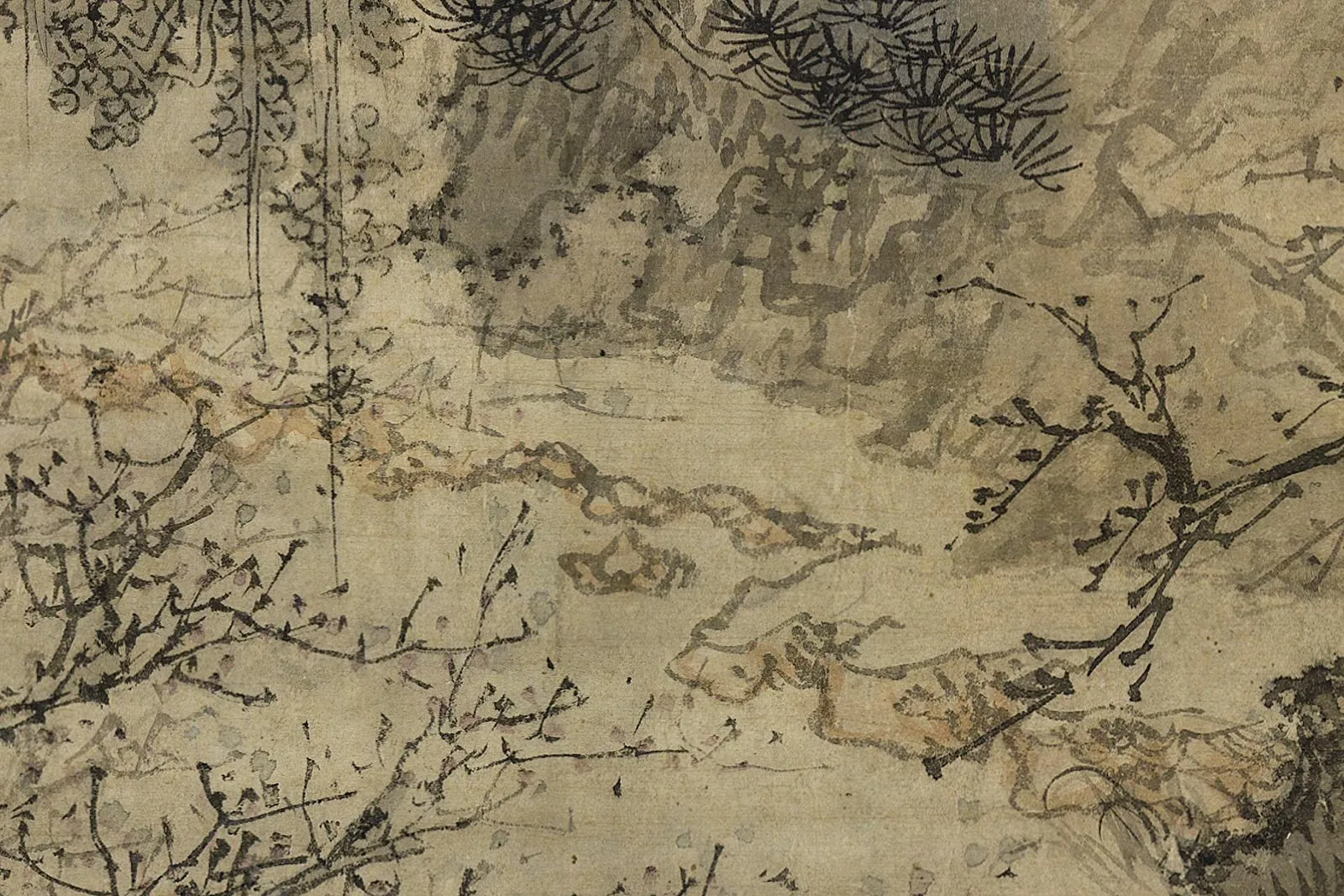 王蒙《桃源春晓图》局部 (6)