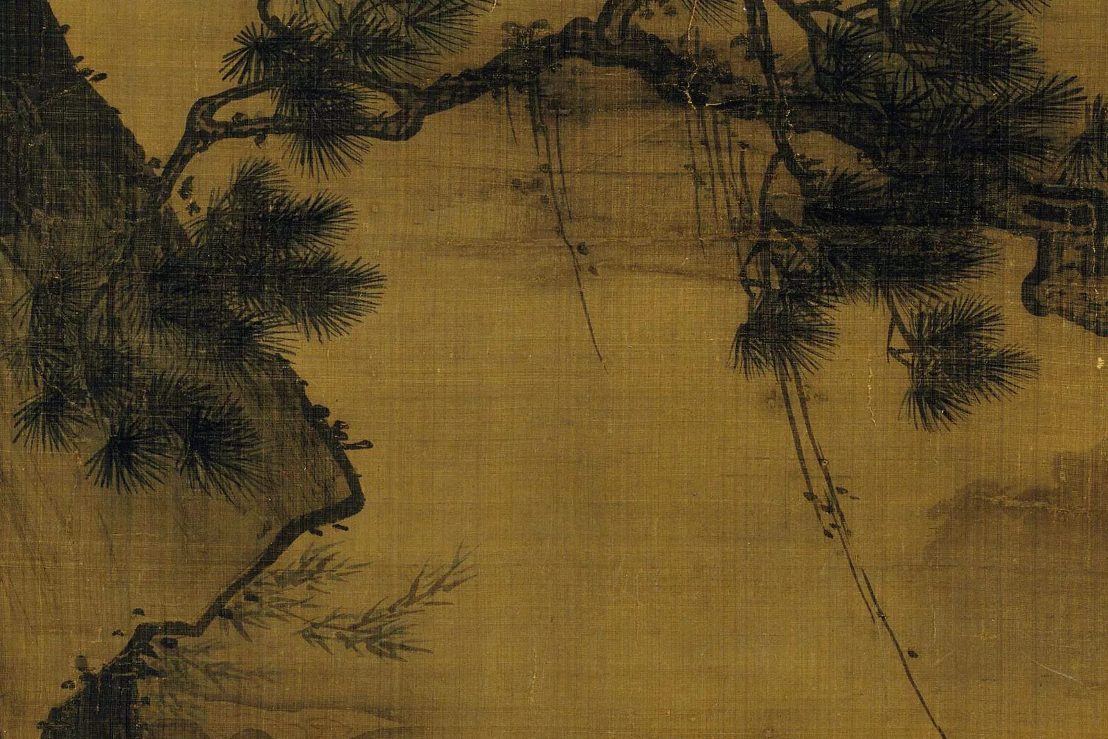 宋马麟山水人物画《静听松风图》局部 (9)