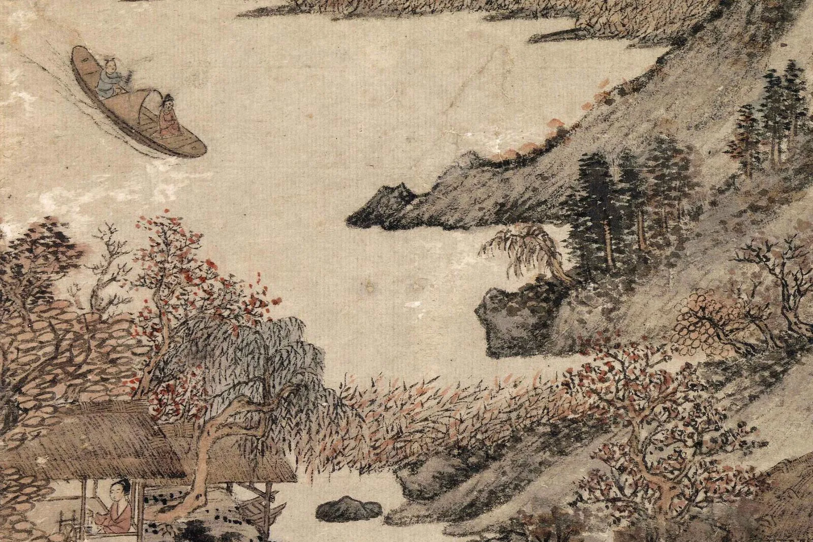 王蒙《秋山草堂图》局部 (5)