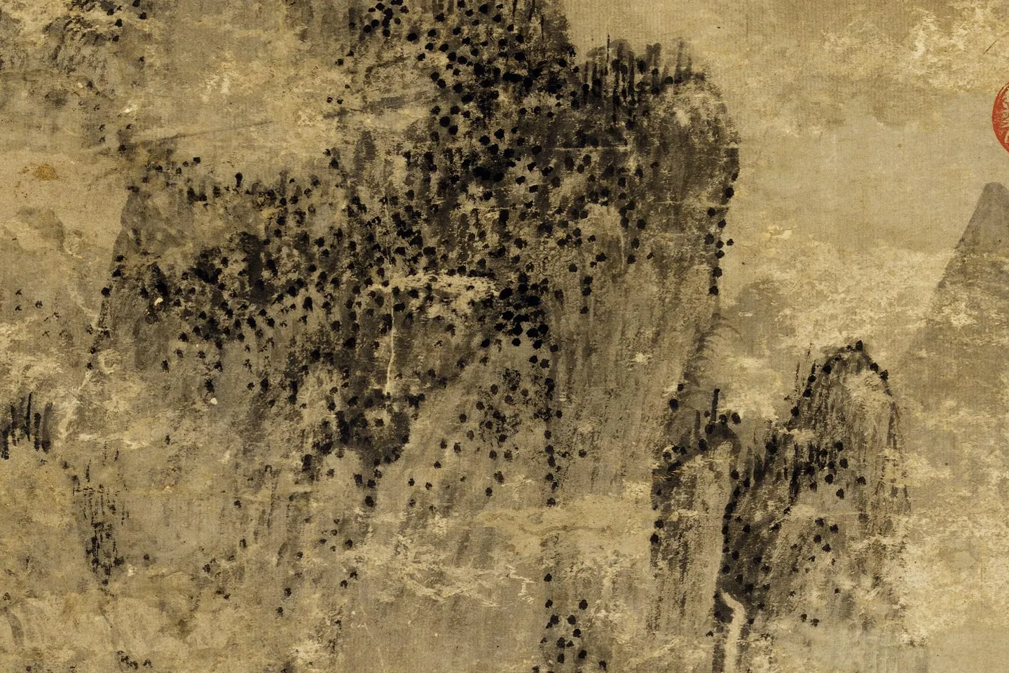 王蒙山水画《林泉清趣图》局部 (3)