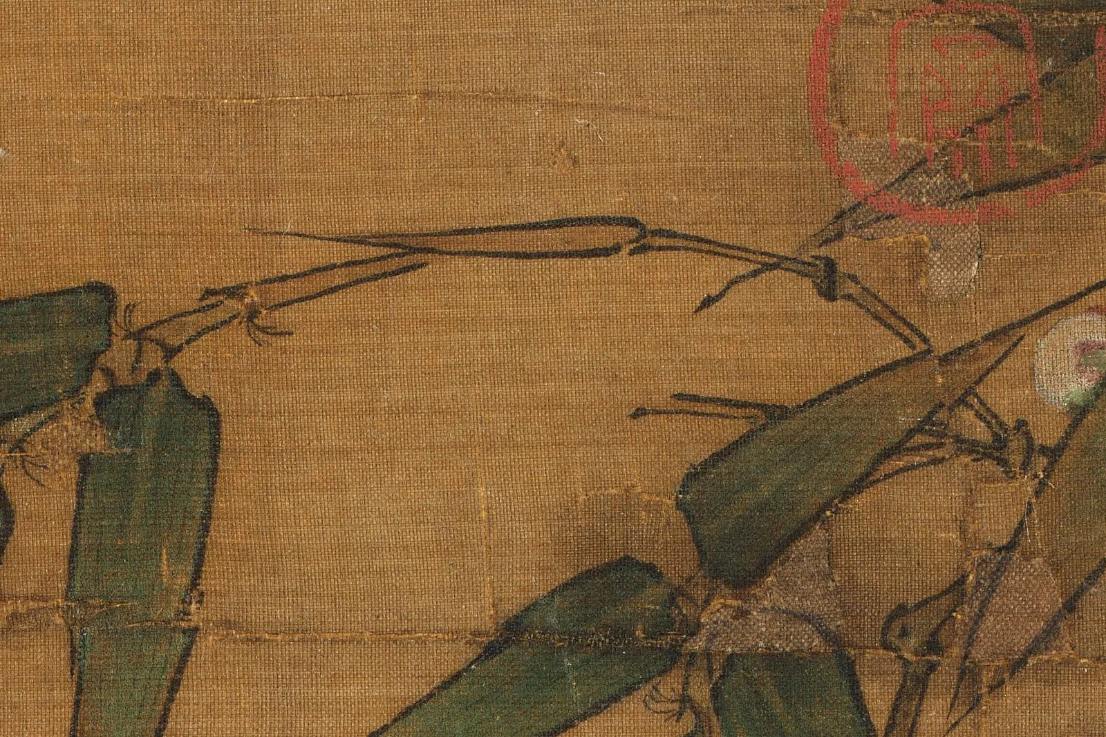 宋马麟花卉画《暗香疏影图》高清大图局部 (1)