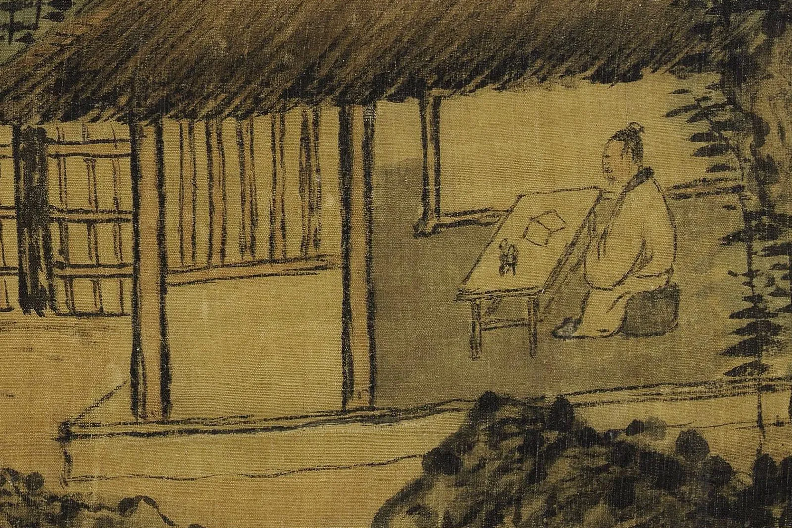 王蒙《松山书屋图》高清大图局部 (8)