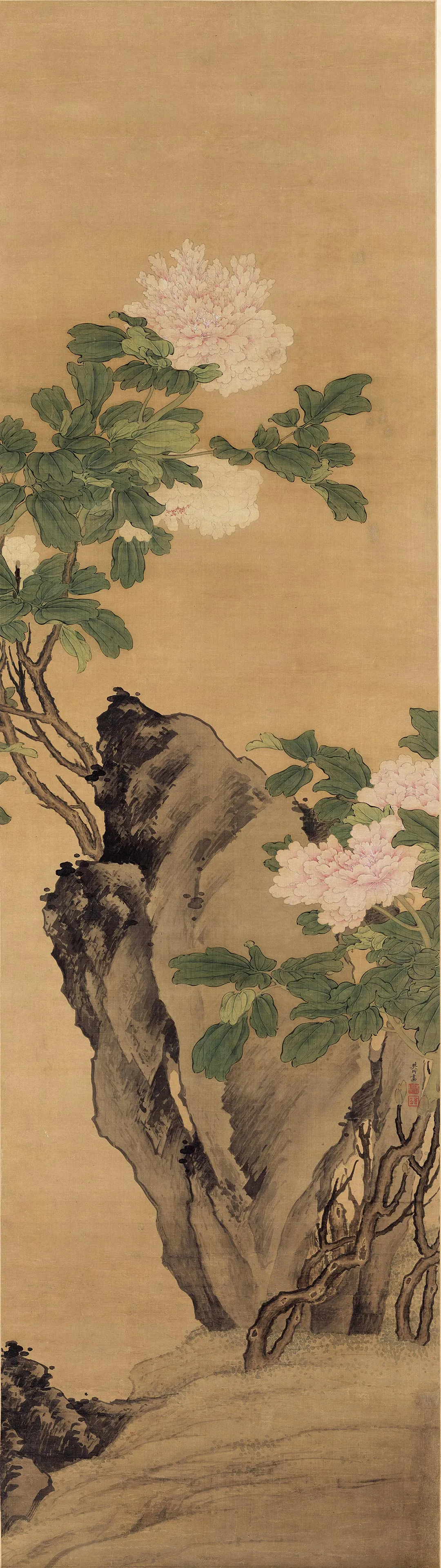 樊圻《牡丹图》轴