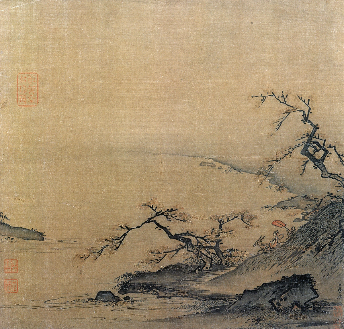 南宋马麟-《溪头秋色图》