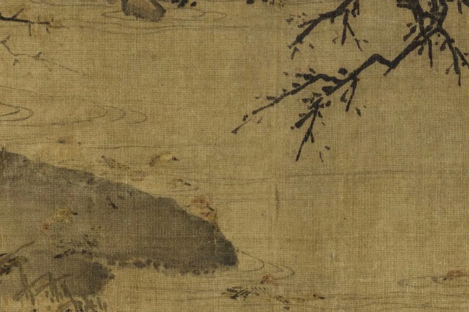 马麟山水画《芳春雨霁图》局部 (5)