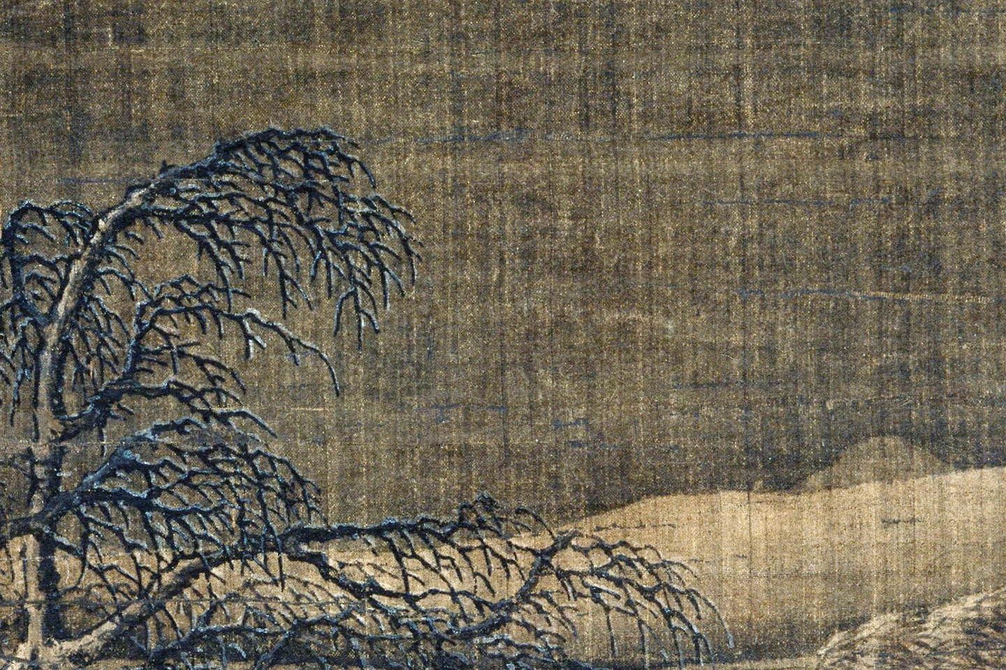 传南宋马麟《寒江独钓图》局部 (2)