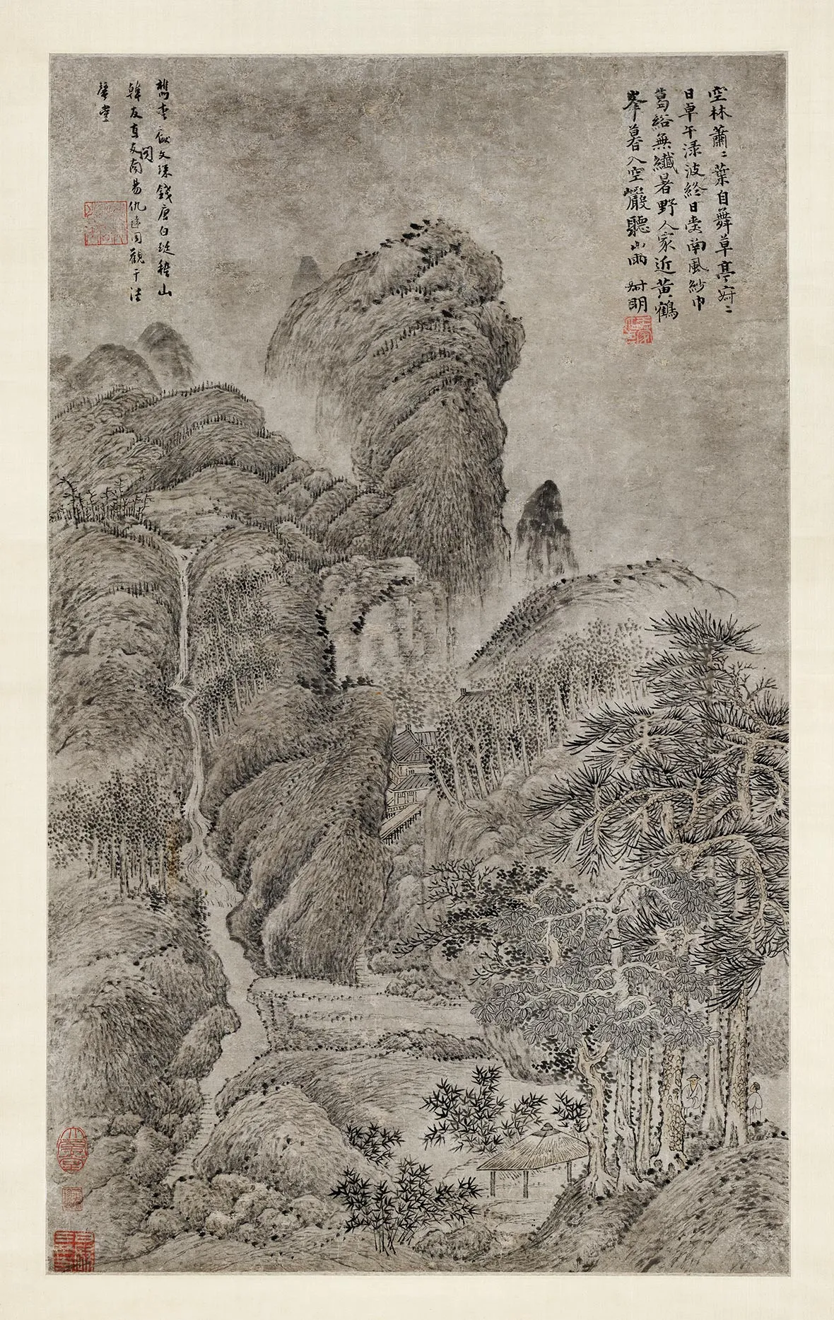 元王蒙山水轴