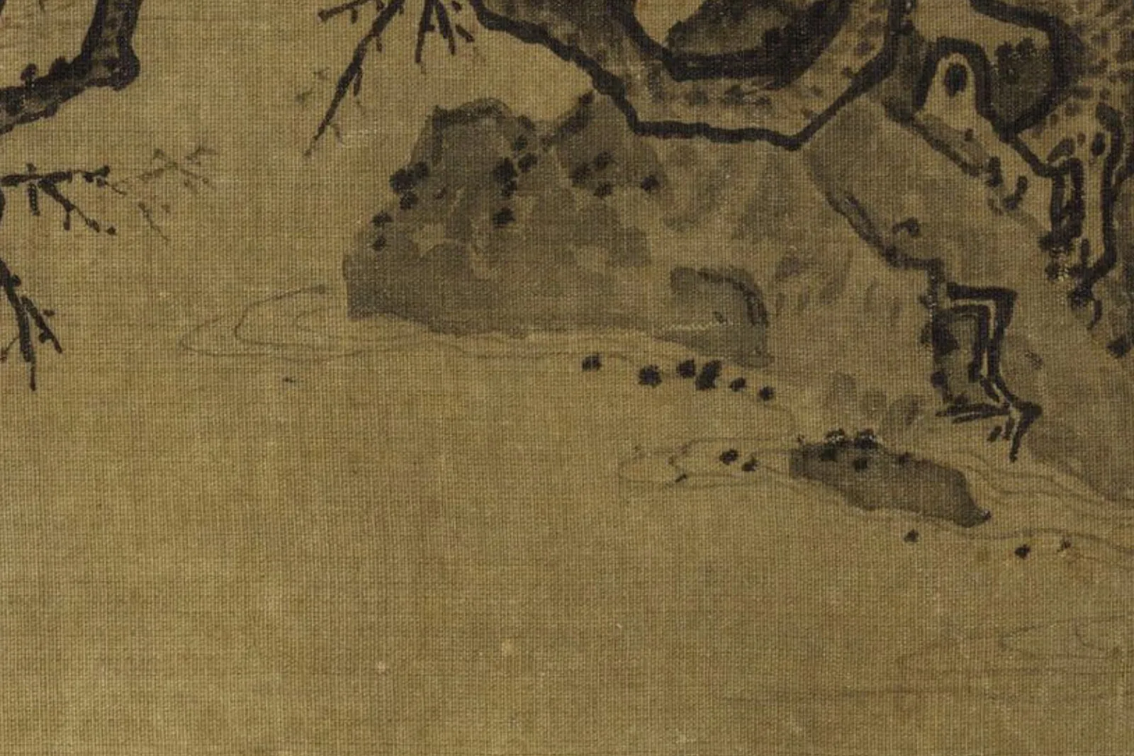 马麟山水画《芳春雨霁图》局部 (4)