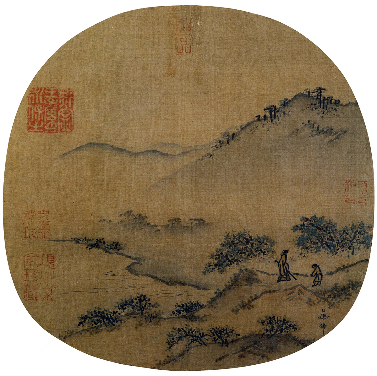 南宋马麟《郊园曳杖图》