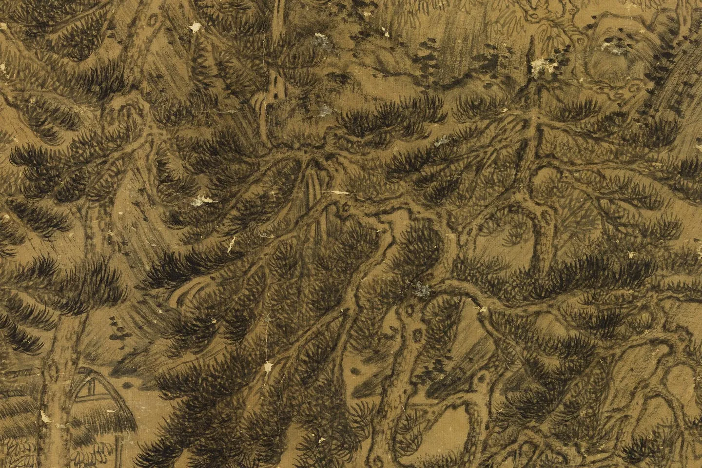 王蒙山水画《画山中归隐图》局部 (3)