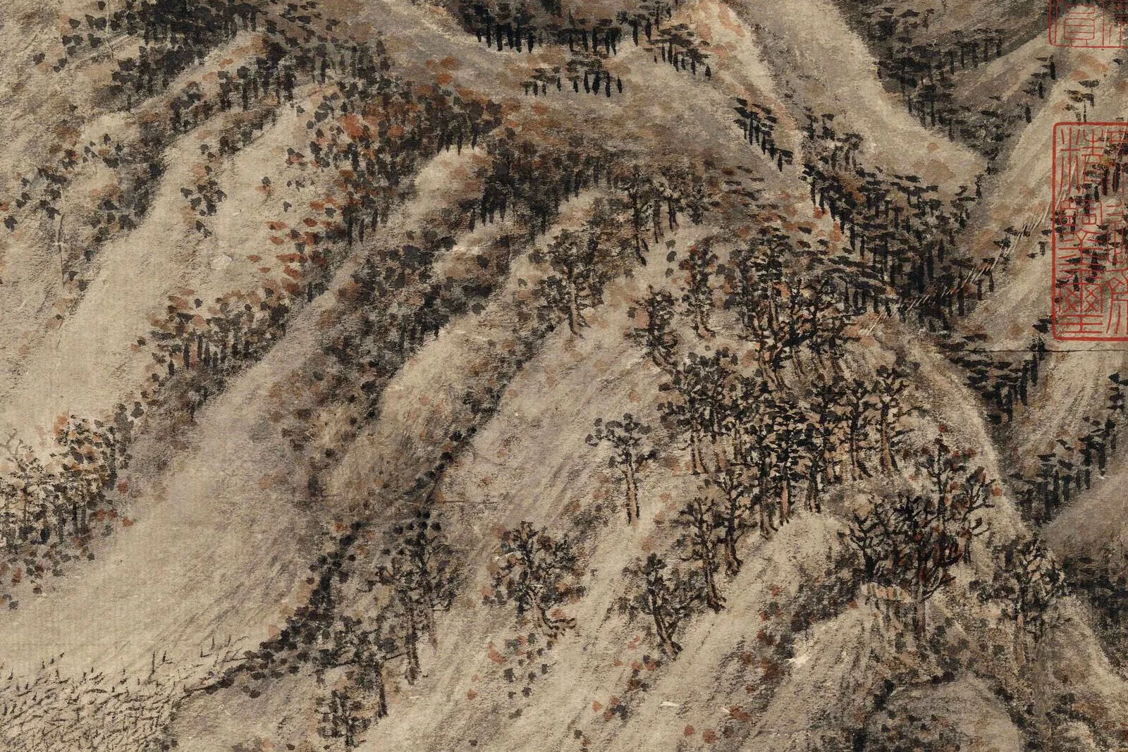 王蒙《秋山草堂图》局部 (3)