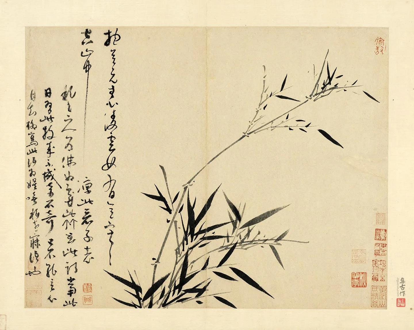 吴镇水墨竹《凌空有意图》页