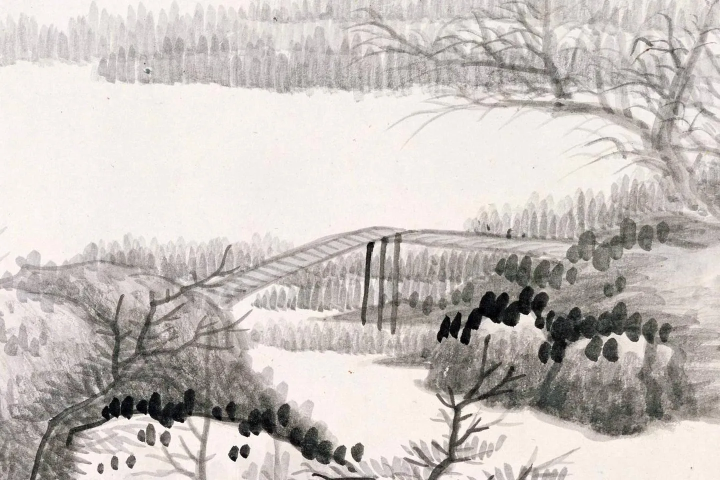 清龚贤山水图册局部 (1)