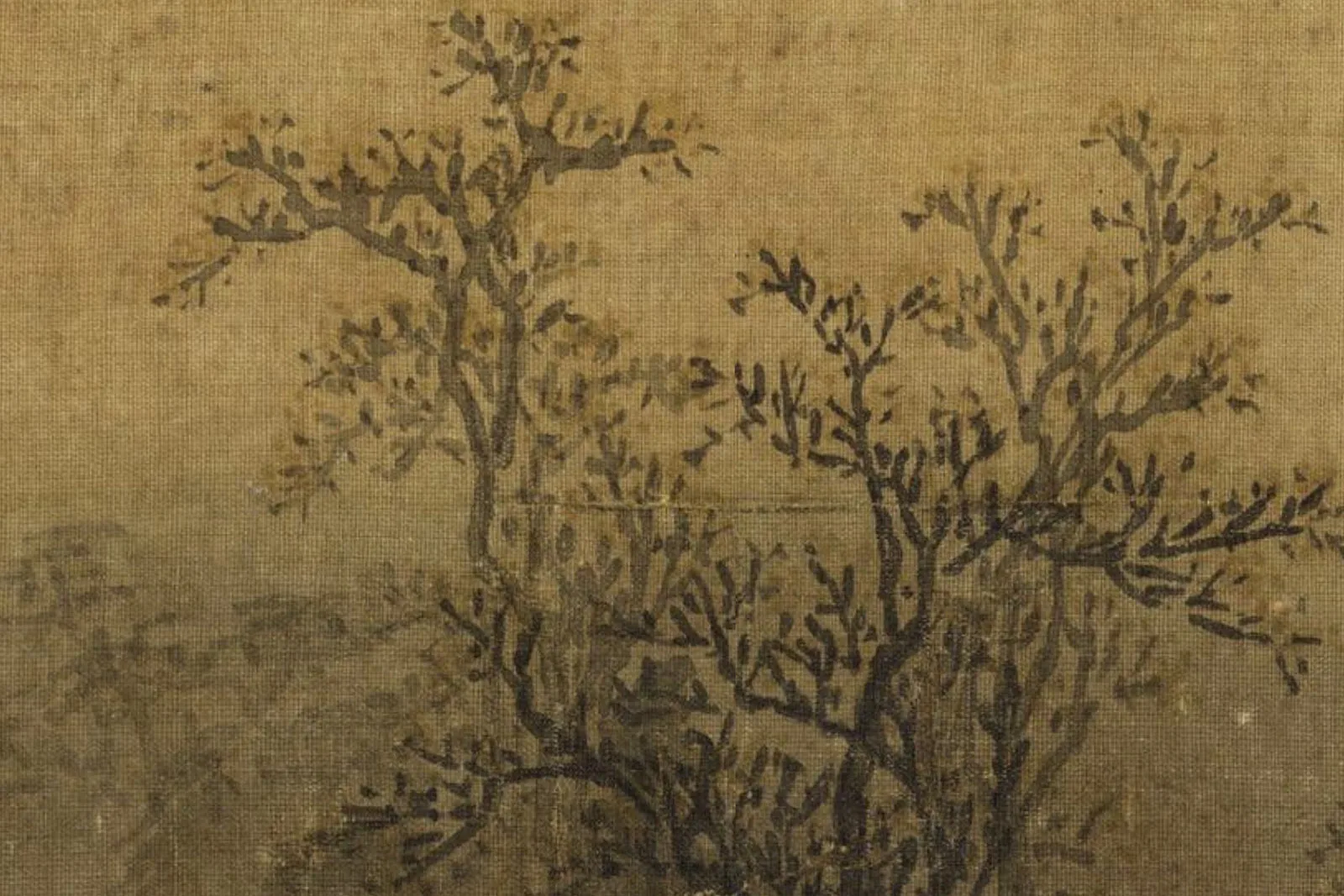 马麟山水画《芳春雨霁图》局部 (7)