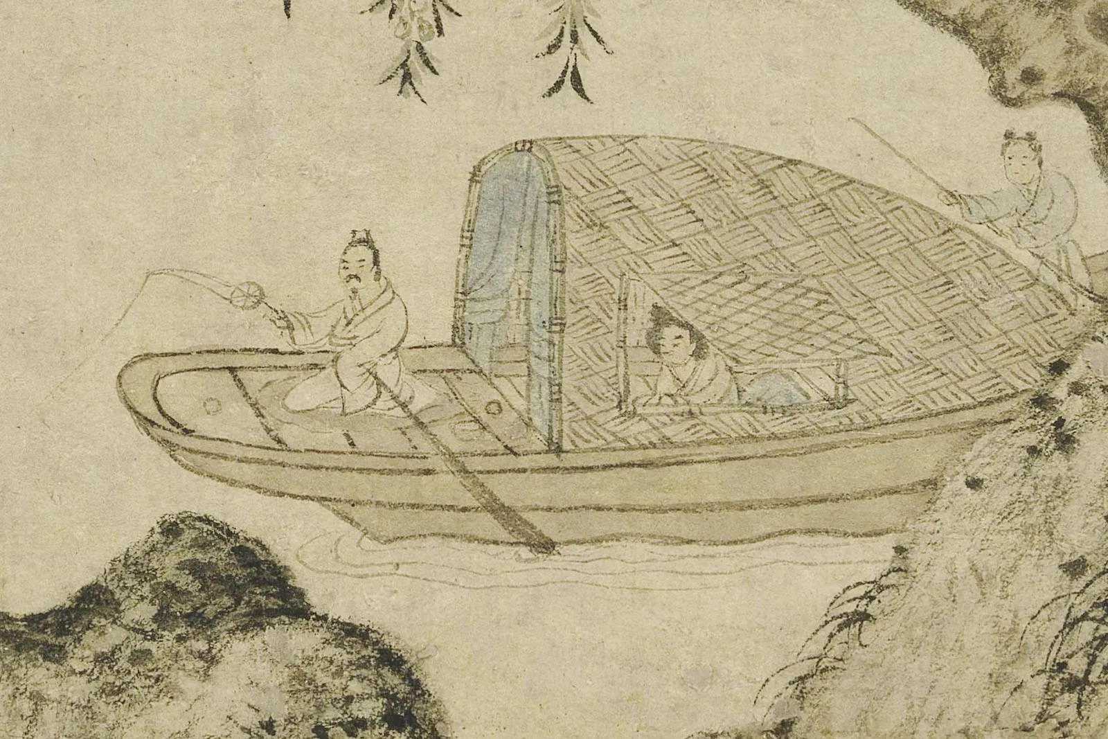 王蒙《花溪渔隐图》局部 (1)